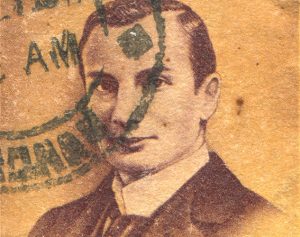 Ein Bild von Waldemar Haffkine auf einer alten abgestempelten Briefmarke